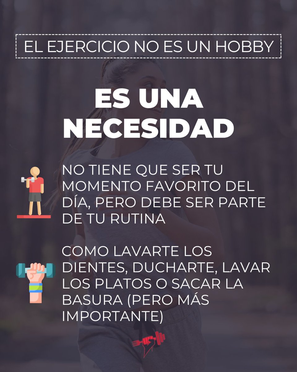 💥 El ejercicio no es opcional.

No es un hobby, es higiene física y mental.

Como lavarte los dientes, pero más importante.

Hazlo parte de tu rutina, aunque no siempre te apetezca.

Tu cuerpo y tu mente te lo agradecerán.