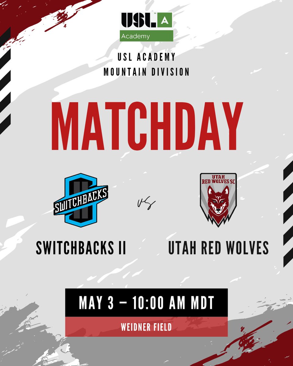 UTRedWolvesSC's tweet image. USL Academy matchup v Switchbacks 

Up The Wolves 🐺 ⚽️

#RedWolves #PathToPro #Academy #uslacademy #utahredwolves #DaleRedWolves #DefendTheDen #everygamecounts #PackTheDen