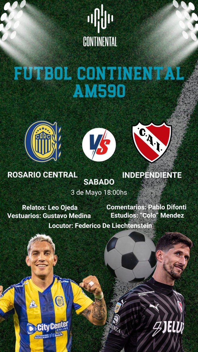 fede_locutor's tweet photo. #Hoy #Prendete a @Continental590 y a #FútbolContinental... Poné la radio, ¡ Poné Continental ! https://t.co/CsoiGp4l2X
