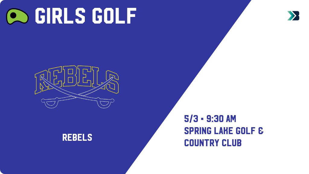 Girls Golf (Varsity) Meet Day! - Check out the event preview for the Westwood Rebels. It starts at 9:30 AM and is at Spring Lake Golf &amp; Country Clb. gobound.com/ia/ighsau/ggf/…