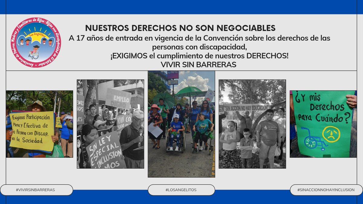 #03mayo 17 años de la entrada en vigor de la Convención sobre los Derechos de las Personas con Discapacidad. Seguimos esperando acciones reales del Estado salvadoreño. ¡Sin acción, no hay inclusión! facebook.com/share/p/18gB8y… #Vivirsinbarreras  <a href="/PDDHElSalvador/">PDDH El Salvador</a> <a href="/AsambleaSV/">Asamblea Legislativa 🇸🇻</a>