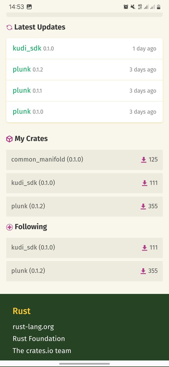 obiabo_immanuel's tweet image. I recently published the Rust SDK for @useplunk, just 3 days in, and downloads are already rolling in.

A day ago, I shipped v0.1.0 of the Rust SDK for @kudisms.

The Rust ecosystem needs more SDKs for modern tools, so I’m building them, one crate at a time.

#sdk #rustlang…