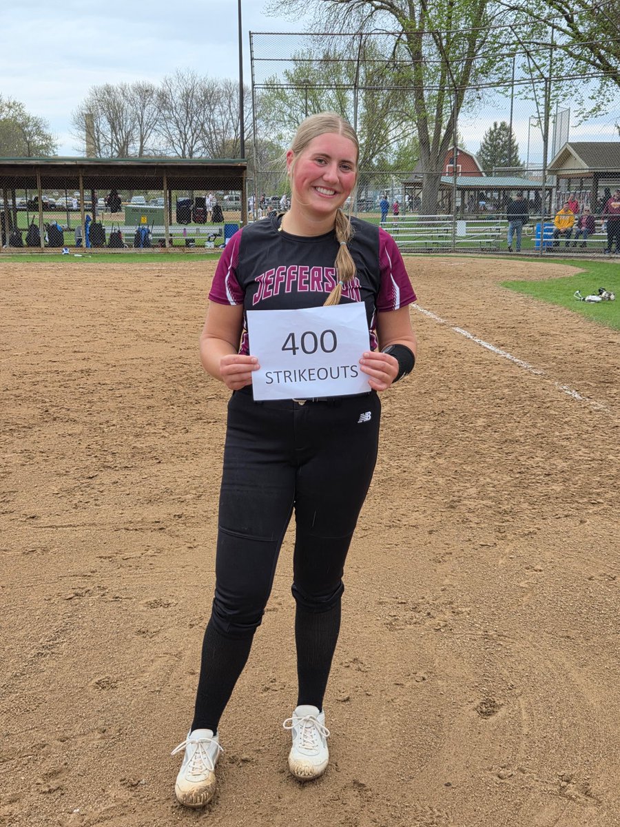 Last night I hit my 400th strikeout at JHS!! <a href="/Wisoutlawz/">Wisconsin Outlawz Fastpitch</a> <a href="/UNISoftball/">UNI Softball</a> <a href="/CoachMWright3/">Monica Wright</a> <a href="/KAlstott/">Kyle Alstott</a> <a href="/OJadams01/">Ozzie Adams</a>