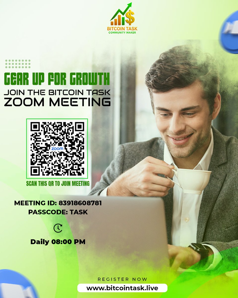 Bitcoin_Task's tweet photo. 🚀 Gear Up for Growth!
Join the Bitcoin Task Zoom Meet and learn how to grow your crypto journey with the right strategies!

🗓 Every Day at 8:00 PM
📌 Meeting ID: 83918608781
🔑 Passcode: TASK
🌐 Register now at: https://t.co/HfLIYsG0Tf https://t.co/NtJpQdXYvW