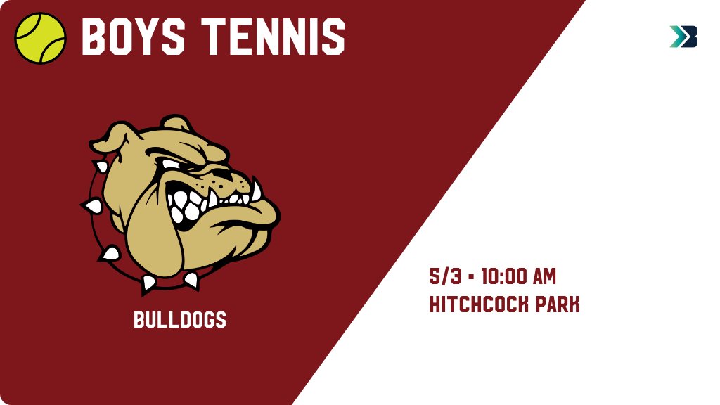 Boys Tennis (Junior Varsity) Game Day! - Check out the event preview for the Milbank Bulldogs. It starts at 10:00 AM and is at Hitchcock Park. gobound.com/sd/sdhsaa/boys…