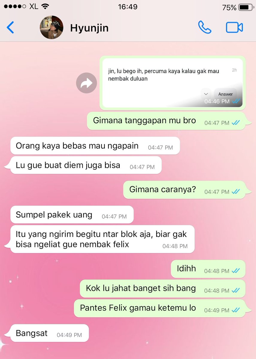❓ jin, lu bego ih, percuma kaya kalau gak mau nembak duluan
💬 Hati hati kak, nanti mulutmu disumpel uang #tellonym  tellonym.me/celinilyn/answ…