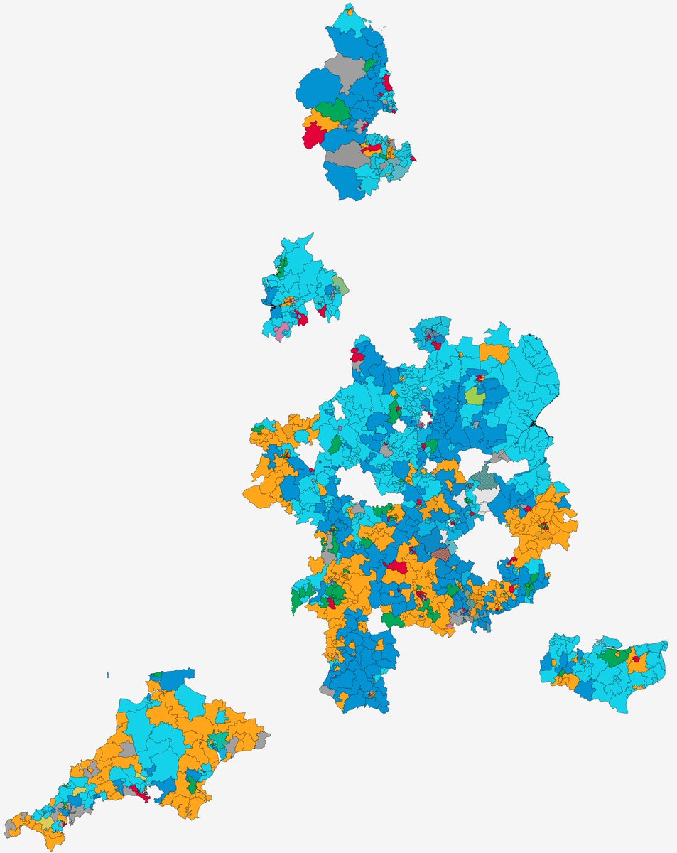 electionmapsuk's tweet photo. Total Votes Cast #LE2025:

➡️ RFM: 31% (+31)
🌳 CON: 23% (-23)
🔶 LDM: 17% (+2)
🌹 LAB: 14% (-8)
🌍 GRN: 9% (+1)
🙋 Oth: 6% (-3)

Changes w/ 2021 Local Elections. https://t.co/HOytrlHVN0