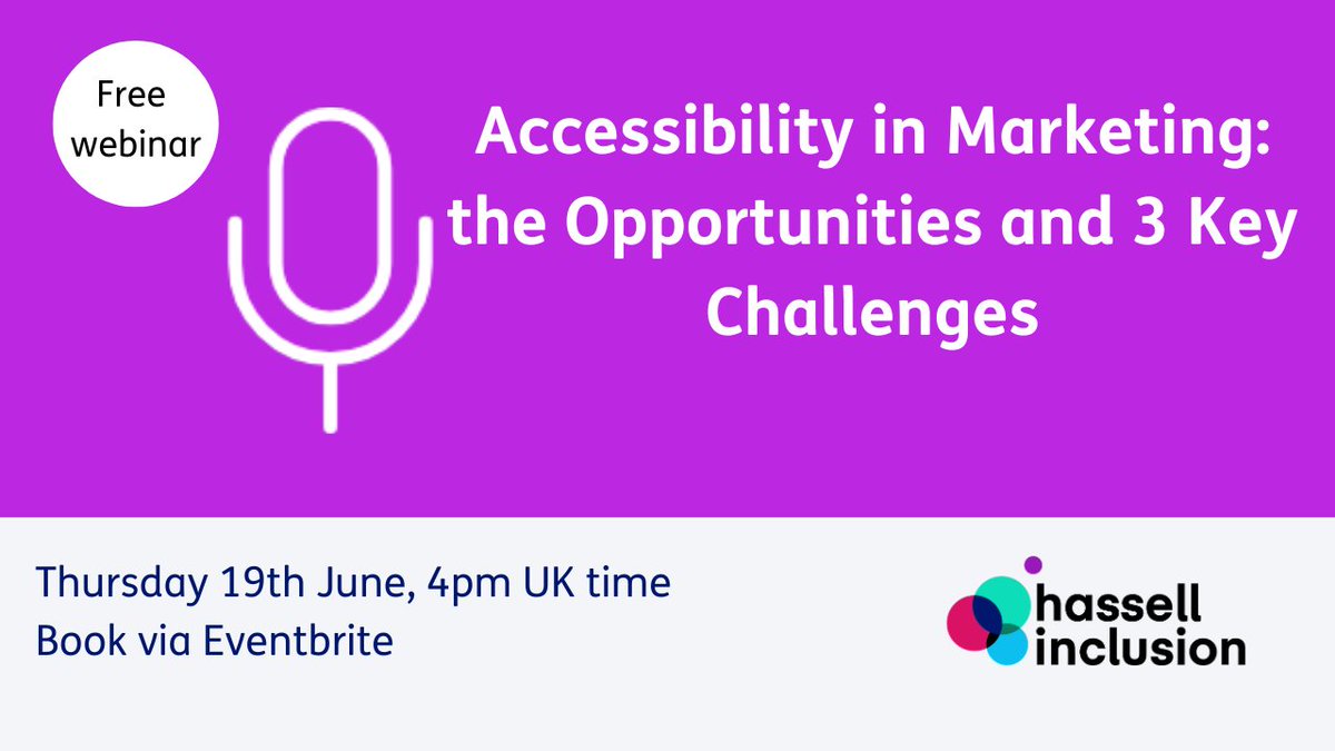 HassellInc: 📈 Want to expand your marketing reach?

Over 20% of your audience may be left out if your content isn’t accessible. In our webinar, we’ll show how inclusive marketing isn’t just ethical—it’s smart business.

Register now → …