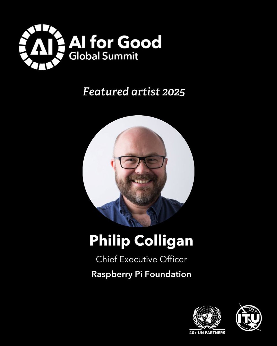 AI for Good πΊπ³ #AIforGood (@aiforgood) on Twitter photo Looking forward to hearing from <a href="/philipcolligan/">Philip Colligan π§’</a>, CEO of the <a href="/RaspberryPi_org/">Raspberry Pi Foundation</a>, at the #AIforGood Global Summit 2025, who will be part of the conversation on #education and upskilling for the #AI era.
Join us for free or go VIP!
π loom.ly/3lYtLDg
π
8β11 July 2025
π Looking forward to hearing from <a href="/philipcolligan/">Philip Colligan π§’</a>, CEO of the <a href="/RaspberryPi_org/">Raspberry Pi Foundation</a>, at the #AIforGood Global Summit 2025, who will be part of the conversation on #education and upskilling for the #AI era.
Join us for free or go VIP!
π loom.ly/3lYtLDg
π
8β11 July 2025
π