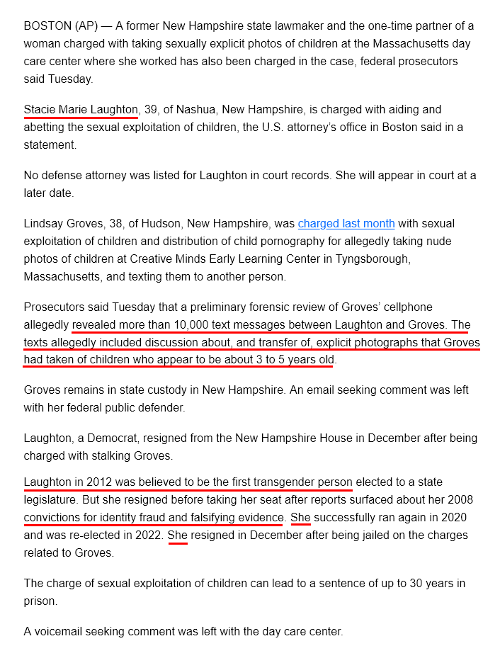 smek2's tweet image. "She"
@AP insulting women all over the world by propagating the false idea that a pedophile man is a woman.
#ProtectTheDolls #TransVisibilityDay #crime #Journalism #JournalismMatters