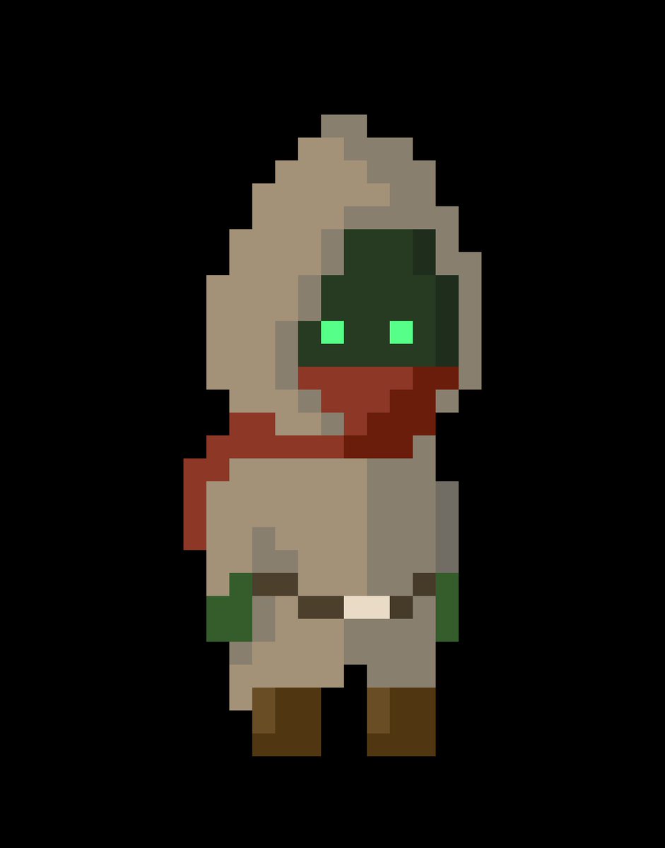 Our little hero for the game 👽 ✨ 

#indiegame #gamedev #indiedev #solodev #roguelike #pixelart #madewithunity