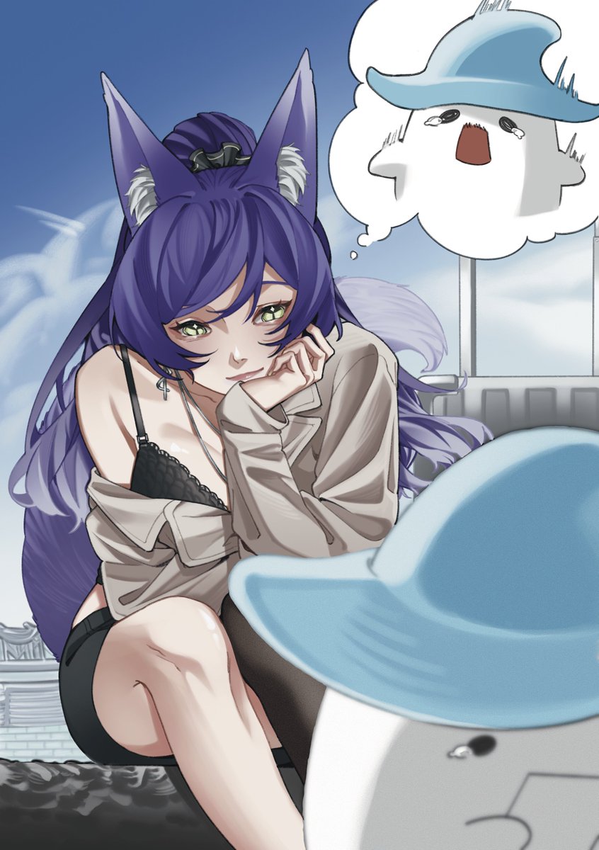 Crow_677's tweet photo. 🦊🛬

🌊：賊賊什麼時候回來…好想賊賊哦…QQ
🦊：CC

#SekiArt https://t.co/qiW1VPamMG