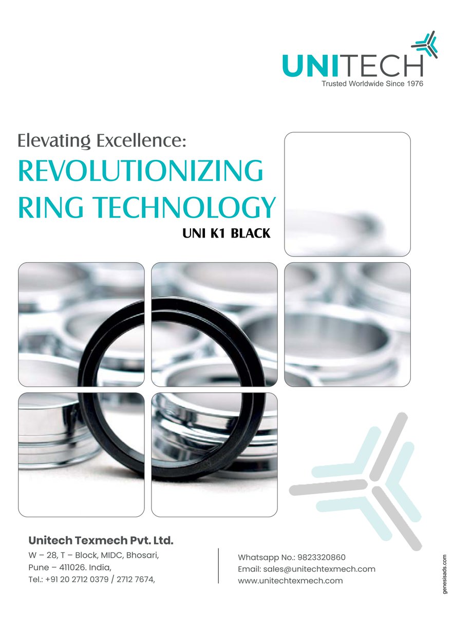 TextileValue's tweet image. Elevate your spinning performance with UNI K1 BLACK — the next-generation ring technology from Unitech Texmech. 

Unitech Texmech – Trusted Worldwide Since 1976.

#UnitechTexmech #RingTechnology #SpinningInnovation #TextileMachinery #UNIK1Black #MadeInIndia