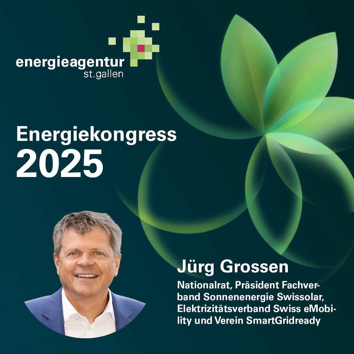 Am Energiekongress der Energieagentur St.Gallen diskutiere ich über die zentralen energiepolitischen Rahmenbedingungen, das Tempo der Umsetzung und die nächsten Schritte, um unsere ambitionierten Ziele zu erreichen. 🎯 

📅 28. Mai 2025 
🏢 Olma Messen St.Gallen