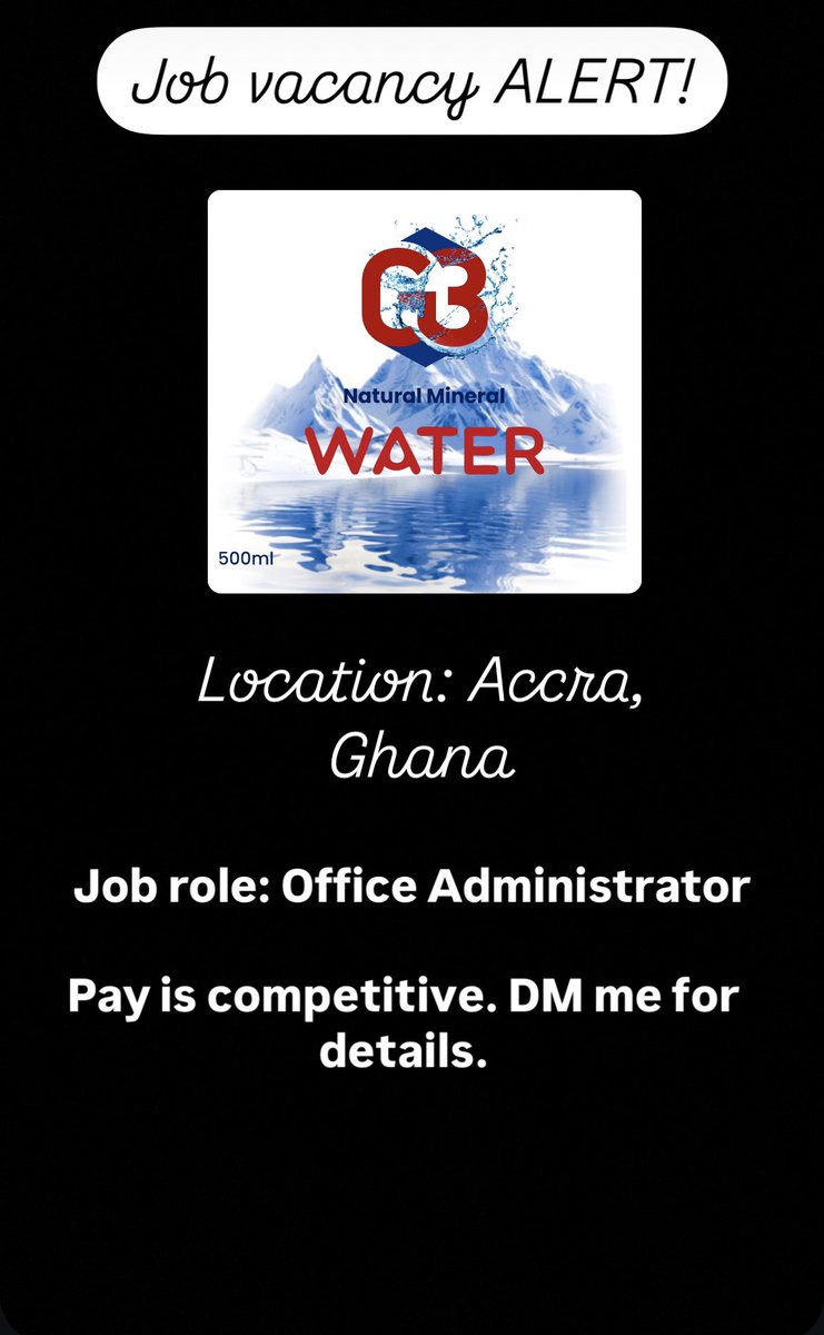 AkuaDimples's tweet photo. Job vacancy in Accra, Ghana. DM me for details. https://t.co/b4TC7gRqbZ