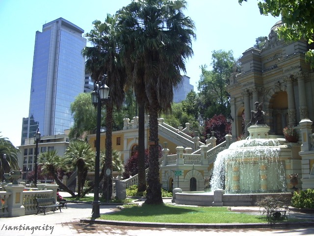Where to see #palms... Neptune Terrace, Cerro Santa Lucía, Santiago, #Chile. 📷: Italo Caglieri CC BY-NC-ND 2.0. #Where2CPalms