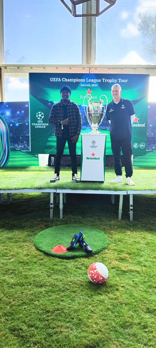 PhelixShako's tweet photo. UCL Trophy Tour in Nairobi Kenya with former Manchester United midfielder Bastian Schweinsteiger. #UCL https://t.co/EVMEUbi8gD