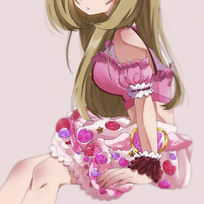 4年前の佐藤のイラスト、結構好きなんだけど当時明るさコントラストいじるの好きでグルグルし過ぎて色汚くなってるしバキバキし過ぎてるのが惜しい#佐藤心 #しゅがーはぁと #デレマス #デレステ 