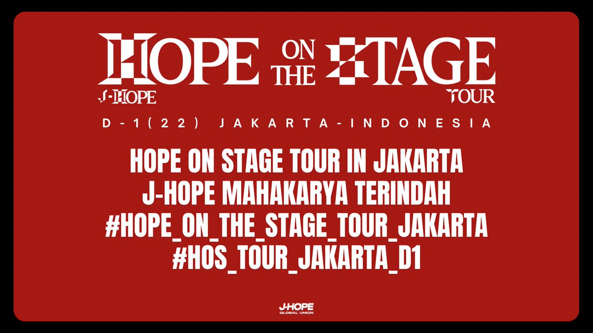 rahmdess27's tweet photo. RT AND REPLY 👇🏻

HOPE ON THE STAGE IN JAKARTA
J-HOPE MAHAKARYA TERINDAH
#JHOPE #HOPE_ON_THE_STAGE_TOUR 
#HOPE_ON_THE_STAGE_TOUR_JAKARTA 
#JHOPE_TOUR #HOS_TOUR_JAKARTA_D1 https://t.co/zSFPOWdGju