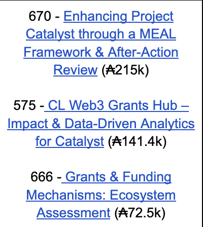 ₳lex (@planetmaaz) on Twitter photo 8/ Pillar 3 - Assess & Strategise (₳429k)
📊 MEAL framework to measure Catalyst ROI <a href="/ImpactPlus_Web3/">Impact Plus</a> (₳215k)
🤖 AI-driven Grants Hub for live analytics <a href="/CornaroLabs/">Cornaro Labs</a> (₳141.4k)
🧭 Ecosystem-wide funding review <a href="/sovereignsignal/">Sov</a> (₳72.5k)
Result: data-driven treasury decisions 8/ Pillar 3 - Assess & Strategise (₳429k)
📊 MEAL framework to measure Catalyst ROI <a href="/ImpactPlus_Web3/">Impact Plus</a> (₳215k)
🤖 AI-driven Grants Hub for live analytics <a href="/CornaroLabs/">Cornaro Labs</a> (₳141.4k)
🧭 Ecosystem-wide funding review <a href="/sovereignsignal/">Sov</a> (₳72.5k)
Result: data-driven treasury decisions