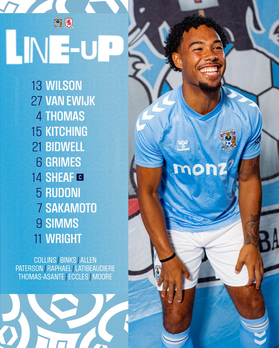 Your Sky Blues to face Middlesbrough. 📋