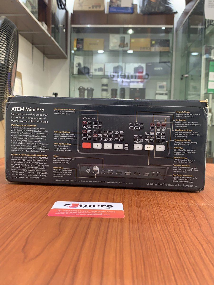 cameratraderng's tweet image. Blackmagic Design ATEM Mini Pro HDMI Live UK Used 

&amp;lt;&amp;lt;&amp;lt;&amp;lt;&amp;lt;&amp;lt;&amp;lt;&amp;lt;&amp;gt;&amp;gt;&amp;gt;&amp;gt;&amp;gt;&amp;gt;
₦550,000.00

Call or Whatsapp
^
+2349090001206
+2349047021306

🛒 Shop now and unleash your creativity!

#atem #atemmini #atemminipro #atemminiblackmagic #blackmagic 
#LagosPhotographer #cameratraderofficial