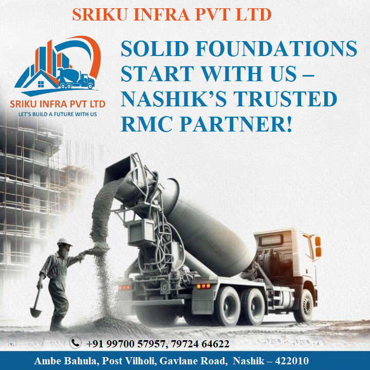 SrikuInfra's tweet photo. With a legacy of delivering quality, consistency, and innovation, we specialise in #ReadyMixConcrete #RMCsolutions tailored to meet  needs of modern #construction. Whether it's residential, commercial, or #infrastructure – we mix with precision &amp; pour with perfection! 99700 57957 https://t.co/0XOp69Xauf