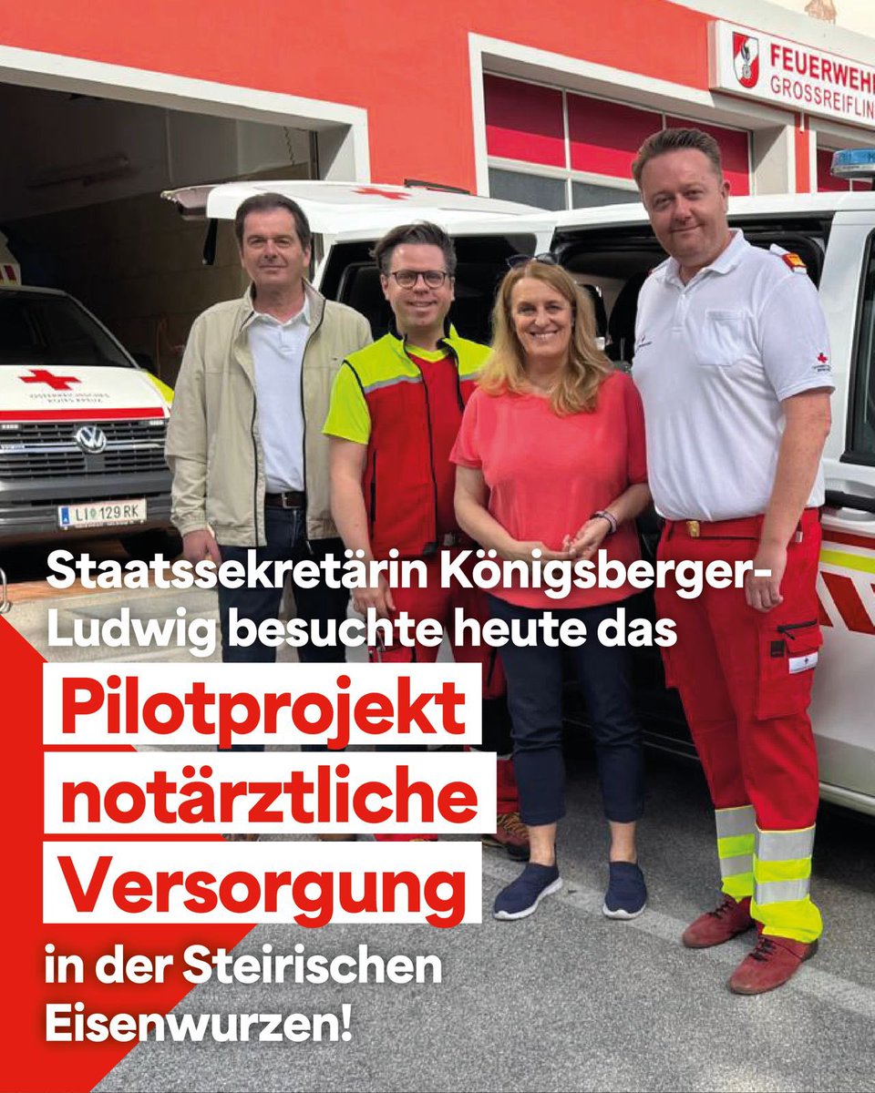 MarioLindner82's tweet image. 👏 Ganz besonderer Besuch heute beim Roten Kreuz in Großreifling 👏
Seit 5. April garantieren wir mit unserem neuen #Pilotprojekt eine bodengebundene Notarzt-Versorgung für alle Einwohner*innen in der Steirischen Eisenstraße!
