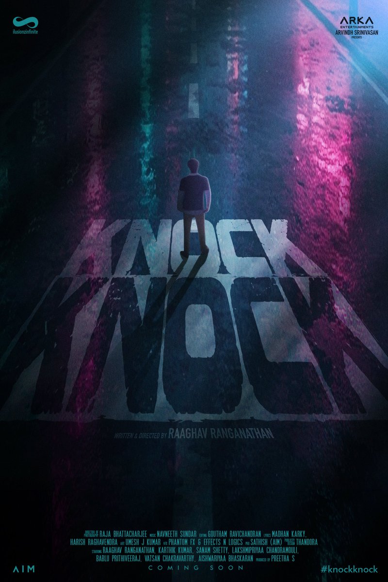 arkaents's tweet photo. @arkaentertainments excited to release the first look of their next movie #KnockKnock . Dir by @raaghavofficial, movie feat @ungalsanam  @LakshmiPriyaaC  @evamkarthik @vatsanchakravarthi @Vivek_Amir 

@RajaBhatta123   
@navneethsundarmusic 
Prod by #IlusionzInfinite https://t.co/s5kNaxdjEt