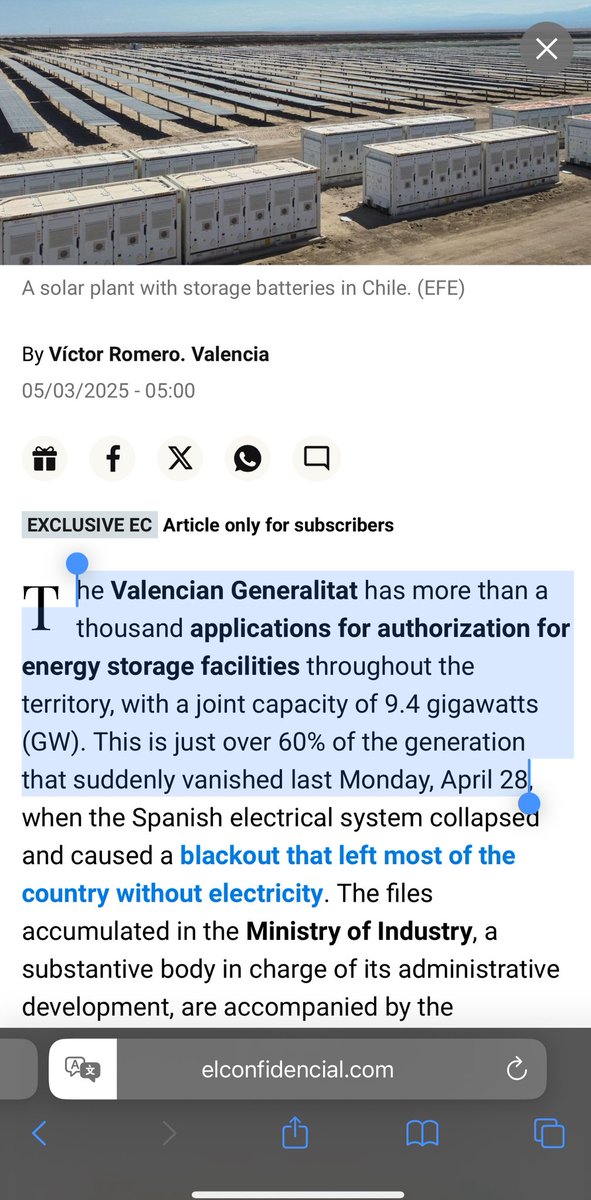eu/acc (@euacchq) on Twitter photo Administrative burden and delays seem abstract
Yet while Spain had a huge blackout on Monday, massive battery projects representing several GWh have been waiting for years an administrative approval
They could have avoided the blackout
Source : <a href="/elconfidencial/">El Confidencial</a> Administrative burden and delays seem abstract
Yet while Spain had a huge blackout on Monday, massive battery projects representing several GWh have been waiting for years an administrative approval
They could have avoided the blackout
Source : <a href="/elconfidencial/">El Confidencial</a>