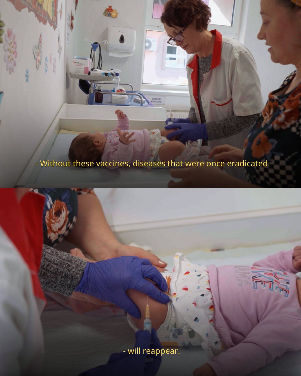 UNICEF_ECA's tweet photo. As both a mother and a doctor Anca Băncescu knows what is at stake when children aren't vaccinated on time. After two decades of supporting families across Romania, hear her message on why vaccines matter: https://t.co/ho9BHXJyMr #HealthIsLife https://t.co/82LxeNxtXd