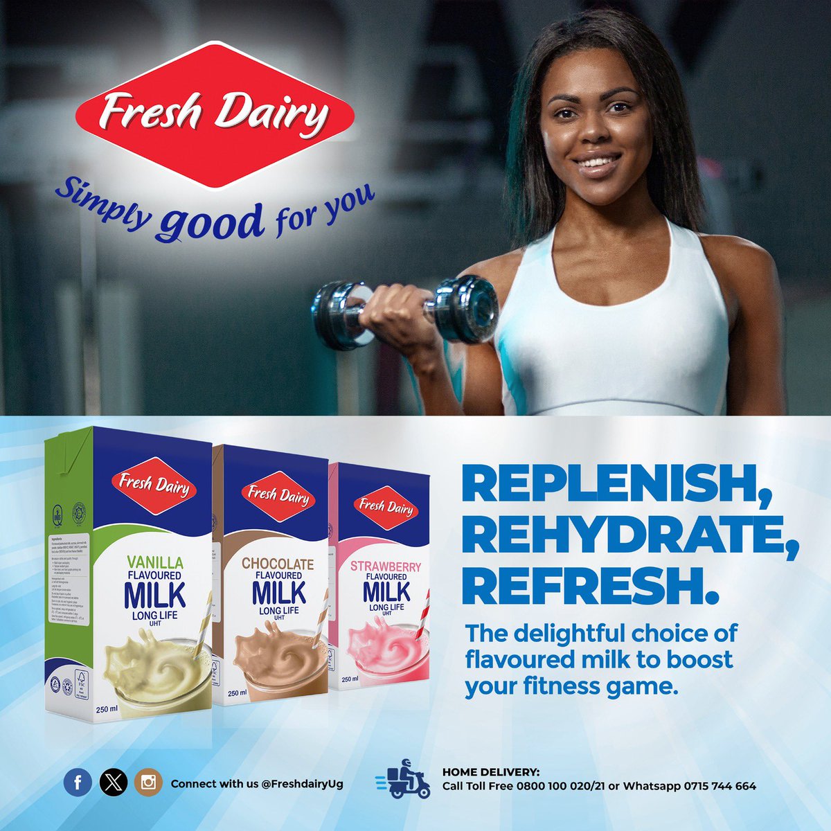 💃🏻Weekend vibes are already on with #FreshDairy’s flavoured milk. Great as a workout companion to replenish, rehydrate &amp; refresh.

👉Comes in 3 flavours - chocolate, vanilla &amp; strawberry. 

📲For orders, call 0800 100 020/21 or WhatsApp 0715 744 664