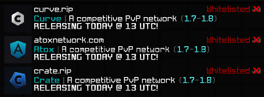 CURVE IS OFFICIALLY RETURNING TODAY! 🦁

- Opening Hubs, FFA &amp; Meetup @ 13 UTC
- 20$ Release UHC @ 14 UTC

By the way, anyone remembering Atox and Crate?! 👀