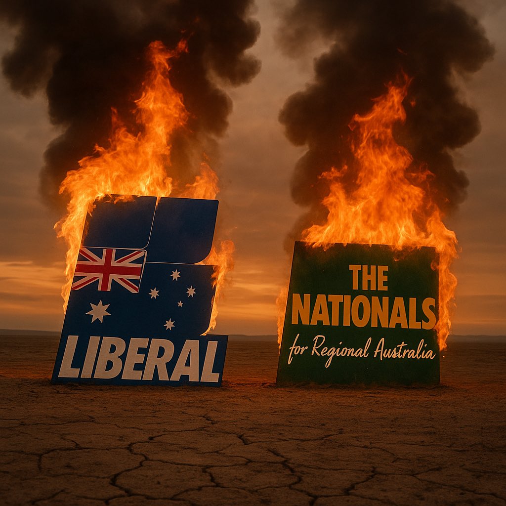 🧵  THREAD: The Liberals and Nationals just got smashed.

Not because Labor had vision.
Not because the media played fair.
They lost because they stand for nothing.

Here’s how we burn the ruins—and rebuild something worth fighting for.

#ausvotes #AusVotes2025 #AusVotes25
1/11