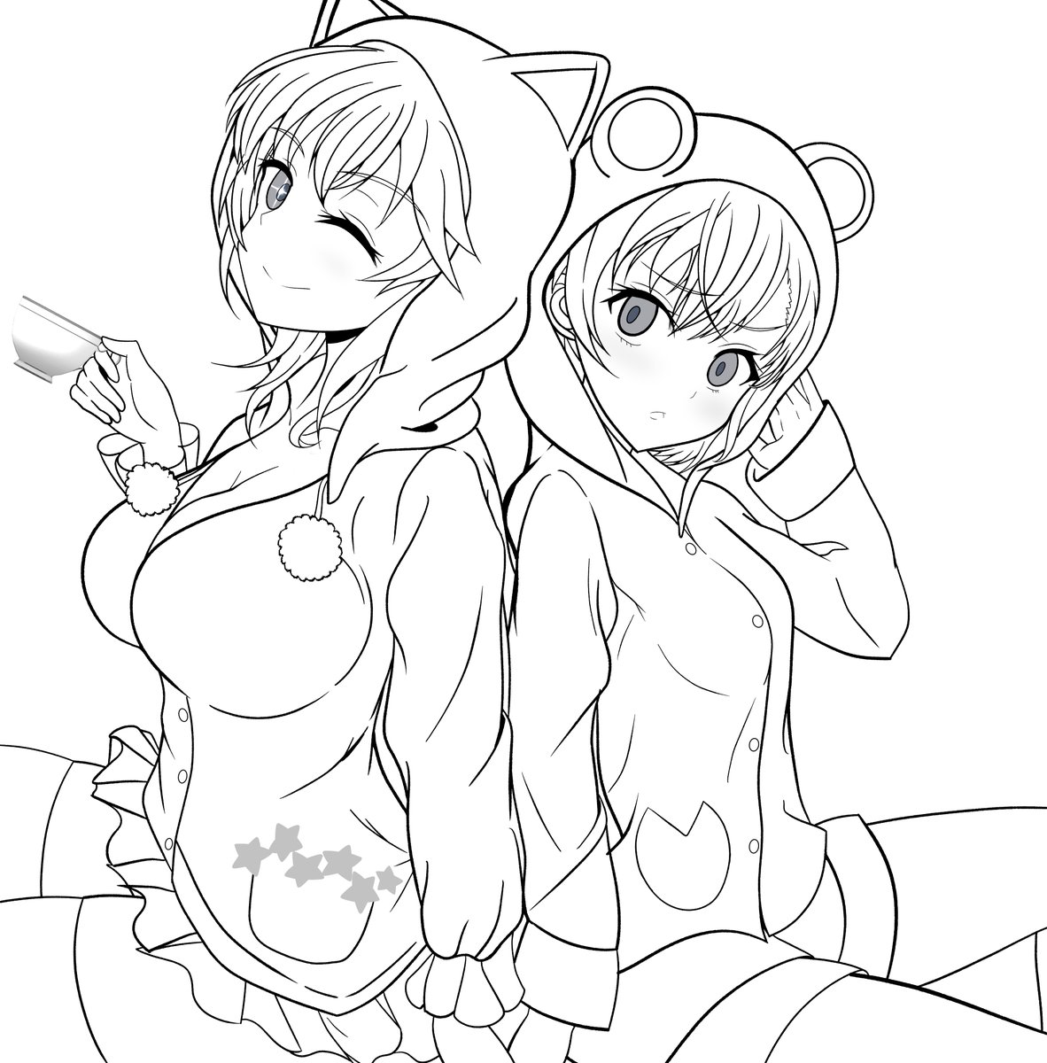 ちょこちょこ途中経過を保存してるのがあります(⁠*⁠'⁠ω⁠`⁠*⁠) #あなたの線描き見せて下さい 