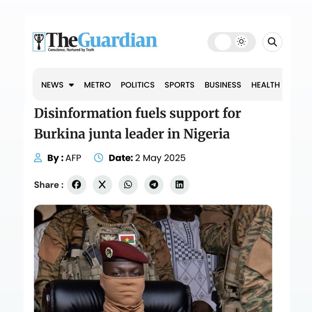 ᴛʜᴇ ᴀʀᴛɪꜱᴛ ғᴏʀᴍᴇʀʟʏ ᴋɴᴏᴡɴ ᴀꜱ ᴀ.ʏ. (@tafkaay) on Twitter photo Nigeria is the world’s biggest embarrassment.
All the “biggest” names in our media are parroting this nonsense, and it is word for word
We have NO media, NO journalism.
Even <a href="/GuardianNigeria/">The Guardian Nigeria</a> !
What was that again on your masthead?
“Conscience, nurtured by truth” ??
🤦🏽♂️
You Nigeria is the world’s biggest embarrassment.
All the “biggest” names in our media are parroting this nonsense, and it is word for word
We have NO media, NO journalism.
Even <a href="/GuardianNigeria/">The Guardian Nigeria</a> !
What was that again on your masthead?
“Conscience, nurtured by truth” ??
🤦🏽♂️
You