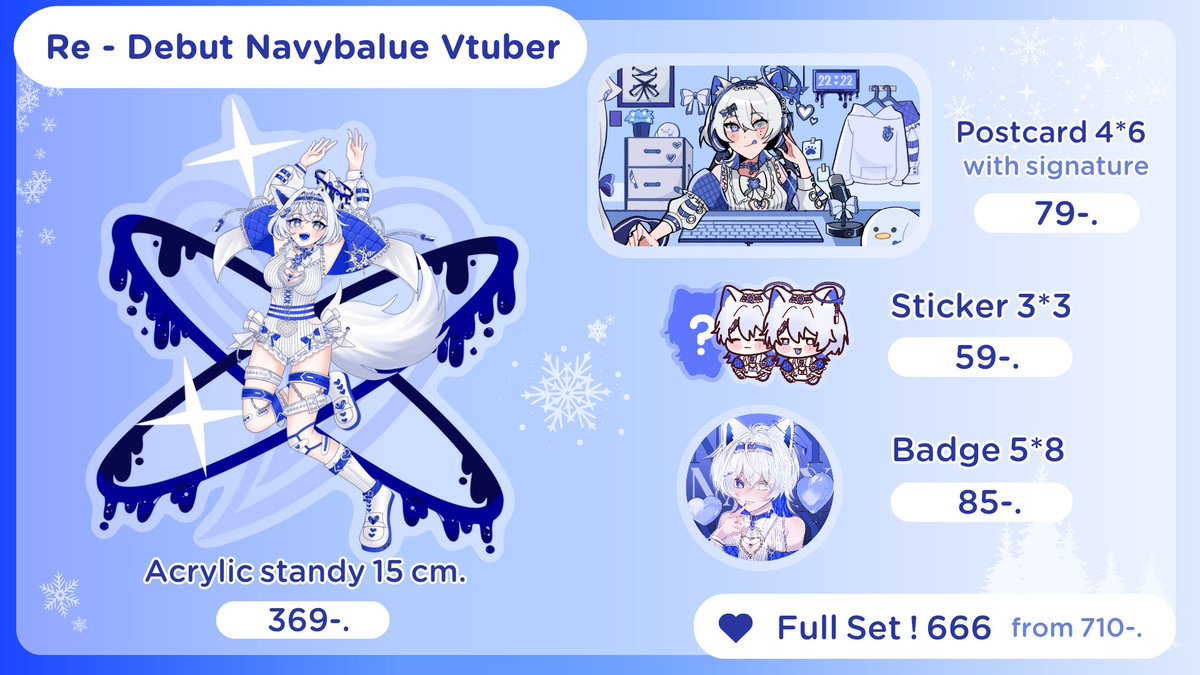 NavybalueVtuber's tweet photo. 🟢 Pre - order : Re - Debut Navybalue Vtuber !
✨ ระยะเวลาพรีออเดอร์ : วันนี้ -  3 มิถุนายน 2025 
กรุณาอ่านรายละเอียดในแบบฟอร์มก่อนสั่งซื้อ

: https://t.co/wB2fOrBfy8

สินค้าทุกชนิดที่รวมค่าจัดส่งแล้ว 
และจะจัดส่งหลังปิดฟอร์ม 1 - 2 เดือนเป็นต้นไป 📮✨
#NavybalueVtuber #VtuberTH https://t.co/L09IW5kk82