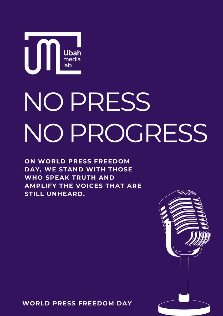 Happy #WorldPressFreedomDay!

Today, we celebrate the journalists, creators, &amp; storytellers who dedicate themselves to truth, transparency, &amp; accountability. <a href="/Ubahmedialab/">Ubah Media Lab</a>, we’re proud to amplify voices, strengthen media literacy, &amp; create spaces where stories can be freely told.