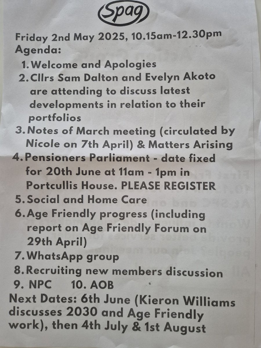 It was great to join Southwark Pensioners Action Group at their latest meeting, alongside Cllr Evelyn Akoto <a href="/evenor23/">Evelyn Akoto</a>.

We heard people's views on what they want from older people's housing in Southwark, and ways to make our borough more age-friendly.