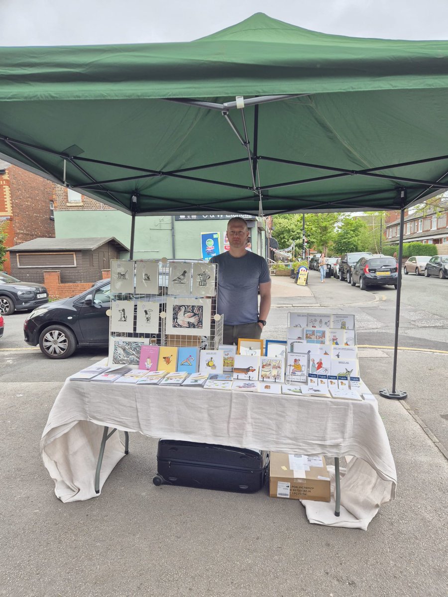 EpicerieLudo's tweet image. Today, Dannyboy the fabulous artist who makes some of the wonderful cards we sell at the shop: Cardinky, is outside to show his cards and pictures. Come and Say Hello! #BeechRoad, #Manchester , #Localartist