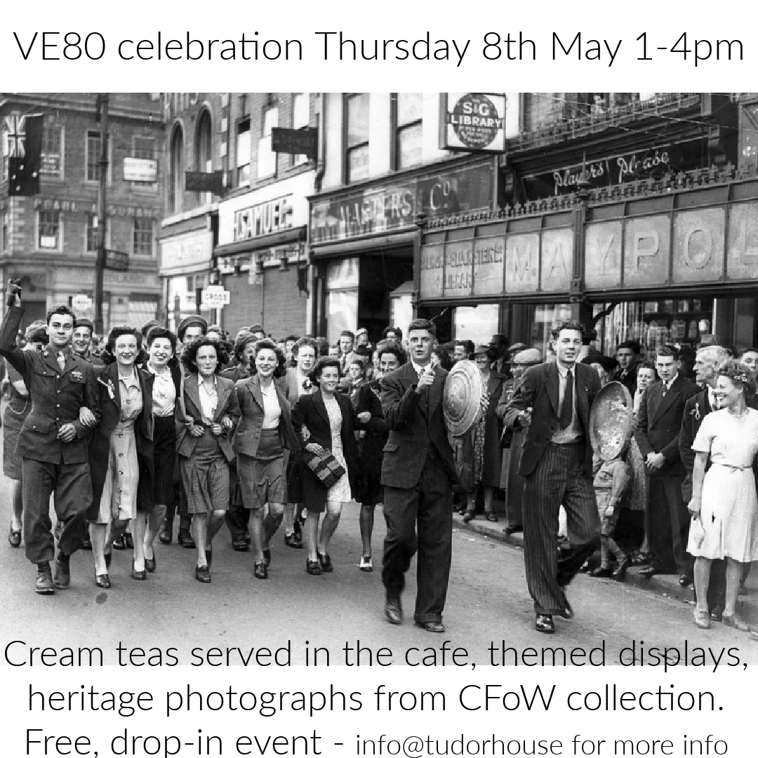 Tudor House Museum (@tudorhouseworcs) on Twitter photo Come along to our VE80 celebrations on Thursday afternoon! If you'd like to reserve a table in the cafe with friends and family email info@tudorhouse.org.uk
There'll be costumed interpreters, photographs from the 1940s in Worcester and objects from the era to take a look at. Come along to our VE80 celebrations on Thursday afternoon! If you'd like to reserve a table in the cafe with friends and family email info@tudorhouse.org.uk
There'll be costumed interpreters, photographs from the 1940s in Worcester and objects from the era to take a look at.