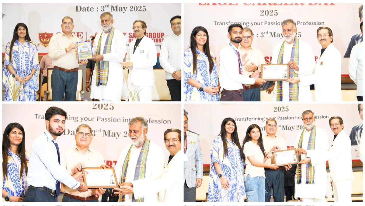 'कुछ समाज को वापस करना, कुछ परिवार को वापस करना, कुछ संस्थान को वापस करना और कुछ ऐसा रास्ता चलकर जाना कि लोग उस पर चलने में गर्व महसूस कर सकें।' 

<a href="/SageUniBhopal/">SAGE University Bhopal</a> द्वारा आयोजित 'सेज कैरियर डे 2025' कार्यक्रम में जाकर वहां उपस्थित युवाओं से संवाद करने का अवसर प्राप्त हुआ।
विभिन्न