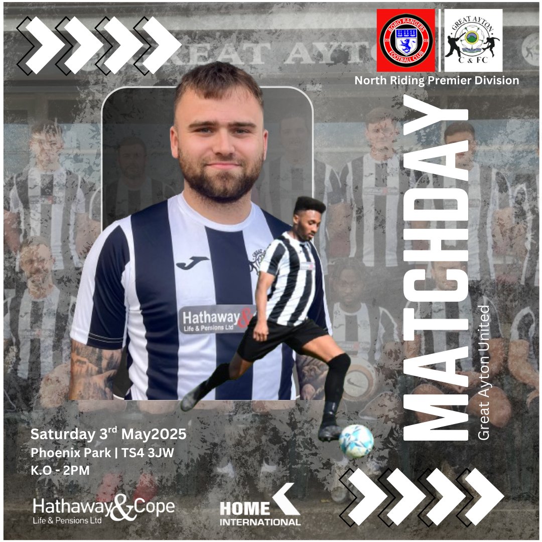 Great Ayton United (@aytonroyals) on Twitter photo MATCHDAY | It's our final game of the season this afternoon when we travel to Phoenix Park to take on title-chasing <a href="/BoroRangersU23s/">Boro Rangers U23s</a> #UTA #Ayton ⚫️⚪️
📆 03.05.25
🆚️ <a href="/BoroRangersU23s/">Boro Rangers U23s</a>
⏰️ KO-2PM
🏆 <a href="/NRFLOfficial/">North Riding League</a>
🏟 Phoenix Park | TS4 3JW MATCHDAY | It's our final game of the season this afternoon when we travel to Phoenix Park to take on title-chasing <a href="/BoroRangersU23s/">Boro Rangers U23s</a> #UTA #Ayton ⚫️⚪️
📆 03.05.25
🆚️ <a href="/BoroRangersU23s/">Boro Rangers U23s</a>
⏰️ KO-2PM
🏆 <a href="/NRFLOfficial/">North Riding League</a>
🏟 Phoenix Park | TS4 3JW