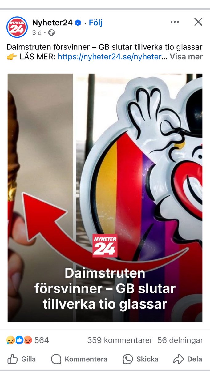 På tal om hur media vinklar. Hur tror ni kommentarerna till den här artikeln ser ut, såklart rasar folk för att Daimstruten ska försvinna. Nu är det i och for sig så att Daimstruten kommer vara kvar, men Daimstrut med mintsmak ska tas bort, vilket står längst ner i artikeln.