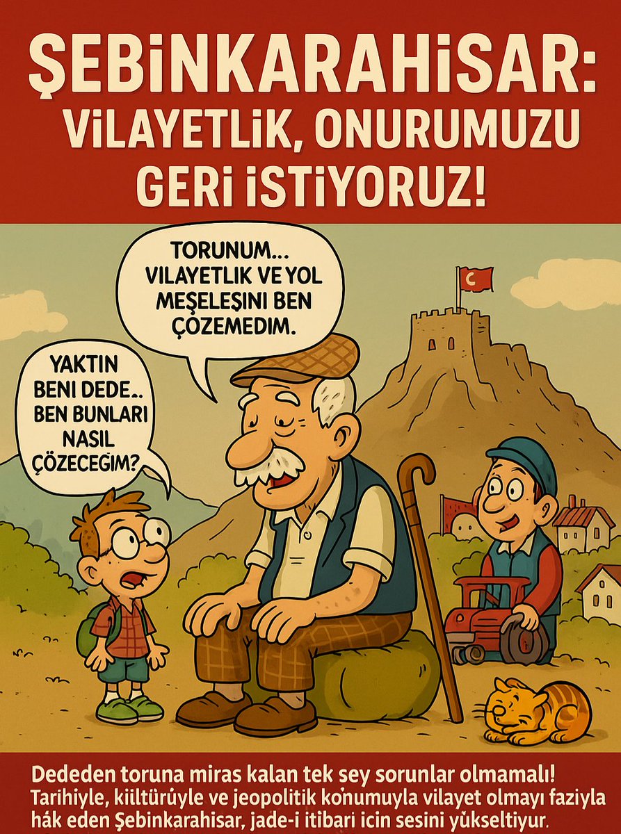 VİLAYETLİK ONURUMUZU GERİ İSTİYORUZ!
➡️Dededen toruna miras kalan tek şey sorunlar olmamalı!
↘️Tarihiyle, kültürüyle ve jeopolitik konumuyla vilayet olmayı fazlasıyla hak eden Şebinkarahisar, iade-i itibarı için sesini yükseltiyor.
Eğribel Tüneli tamamlandı ancak bağlantı yolları