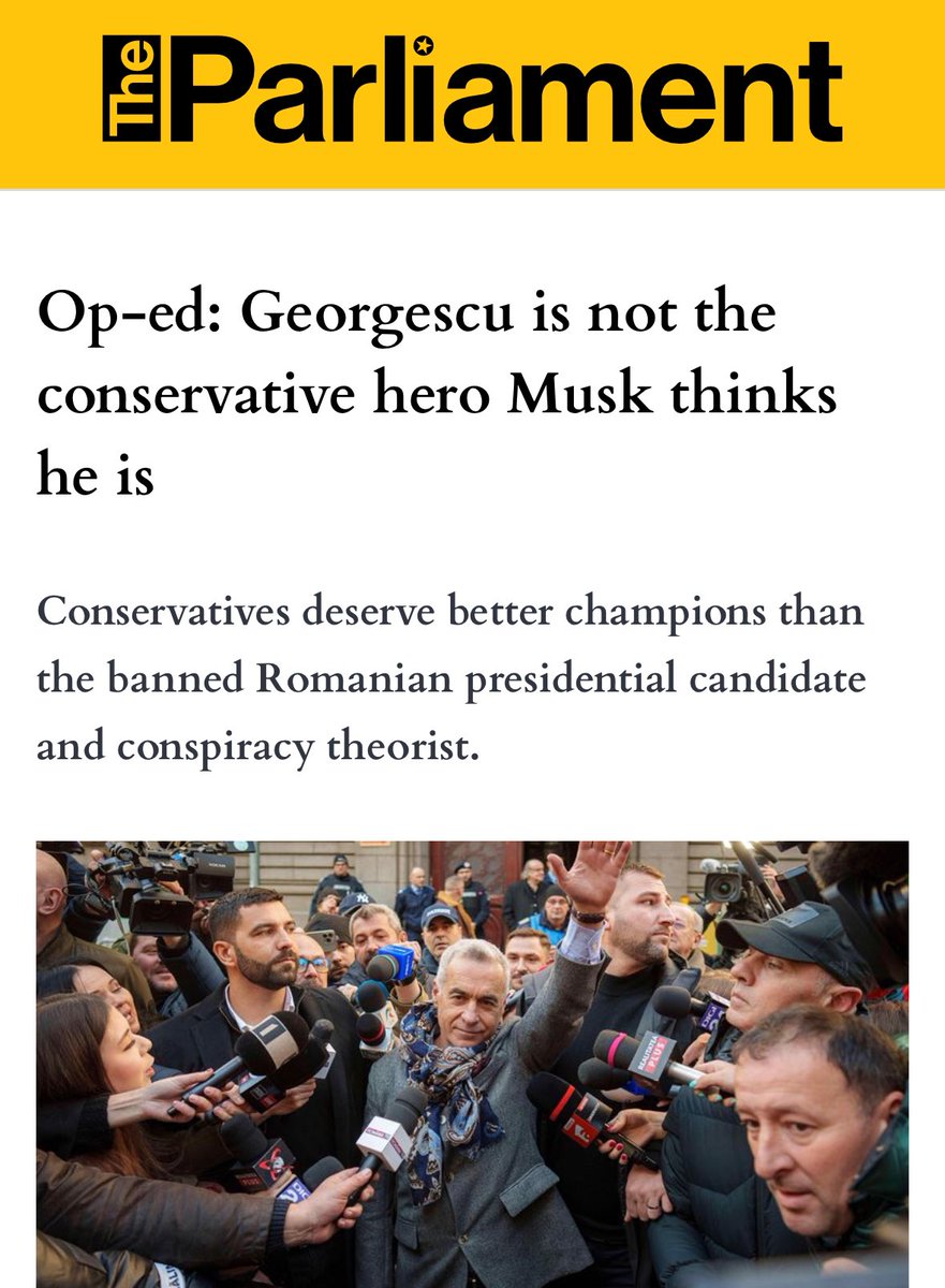 As Romania heads to the polls this Sunday, I took a closer look at Călin Georgescu’s rise — and why he’s not the conservative hero some think he is.
With @AndreiJujan, for <a href="/Parlimag/">The Parliament Magazine</a>:
“Georgescu is no conservative saviour”

theparliamentmagazine.eu/news/article/o…

#RomaniaElections