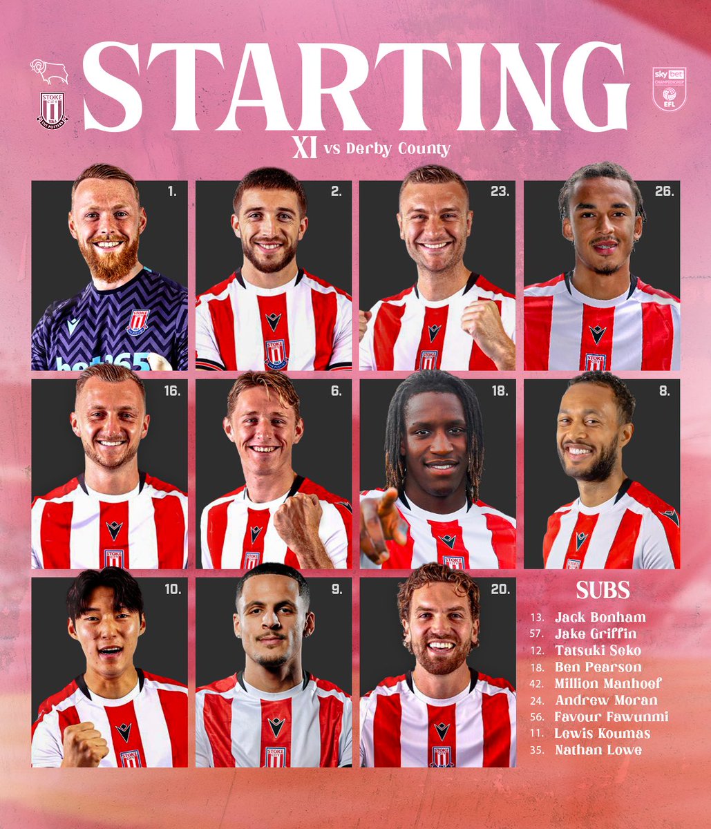 ThePottersView's tweet image. STARTING 11 🆚 Derby County 

🔺 3 changes from the Sheffield Utd game
🔺 Gibson, Lawal and Al-Hamadi come into the side 
🔺 Tchamadeu, Manhoef and Pearson drop out  

#SCFC | #Potterspundits