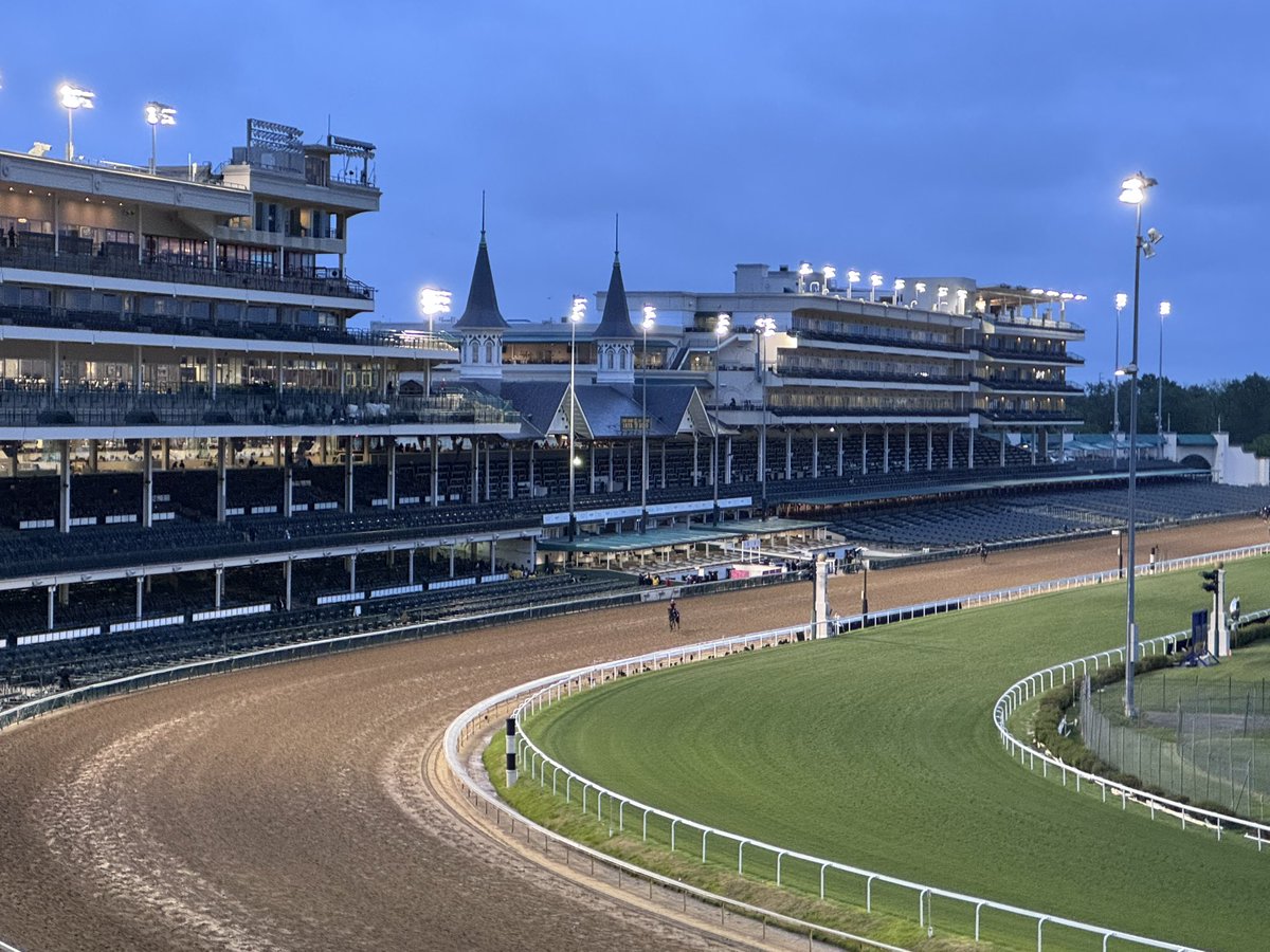Kayla Moody (@kaylamoody) on Twitter photo So early <a href="/ChurchillDowns/">Churchill Downs</a> that the Spires aren’t even lit 😵💫 They’re usually red for Derby day. So early <a href="/ChurchillDowns/">Churchill Downs</a> that the Spires aren’t even lit 😵💫 They’re usually red for Derby day.