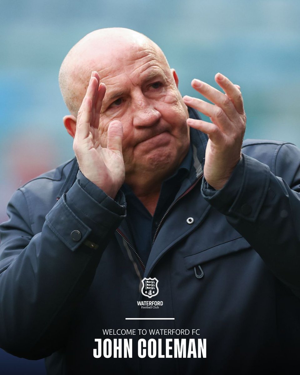 Waterford Football Club are delighted to announce the appointment of John Coleman as Manager ✍️
 
The vasty-experienced 62-year-old joins The Blues with more than 1200 games as boss under his belt.
 
Welcome to The RSC, John! 🤝

🔗 waterfordfc.ie/2025/05/03/wel…

#WaterfordFC