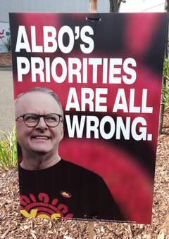 Does anyone else find this Liberal poster disturbing? Is this discrimination? Found at the polling booth of the Riverside State School.